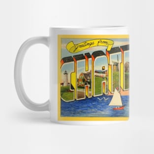 Greetings from Chatham, Cape Cod, Mass. - Vintage Large Letter Postcard Mug